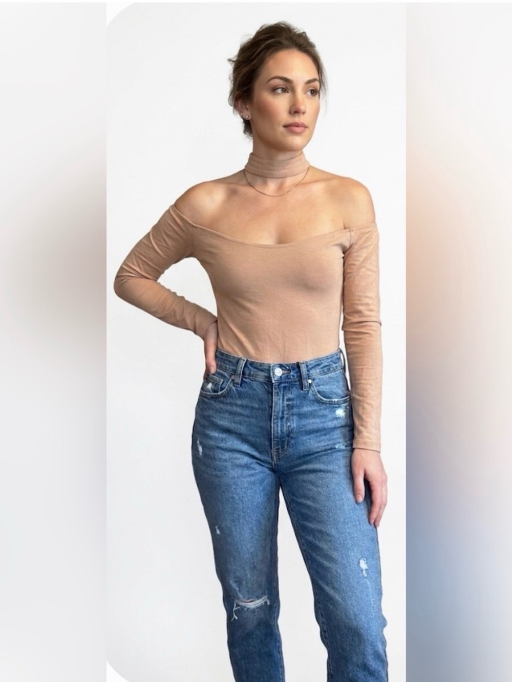 🆕 White Fox Long Sleeve Bodysuit Small